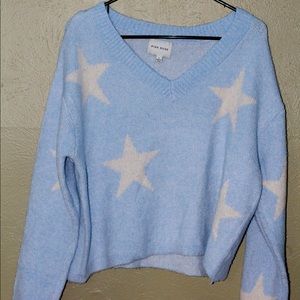 Cropped blue sweater